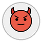 smiling face with horns