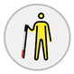 person with white cane