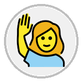 woman raising hand