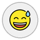 grinning face with sweat
