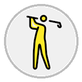 person golfing