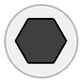 horizontal black hexagon 