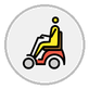 man in motorized wheelchair