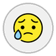 sad but relieved face