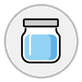 jar with blue content