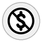 circled dollar sign with overlaid backslash