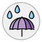 umbrella with rain drops