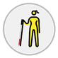 woman with white cane