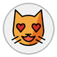 smiling cat with heart-eyes