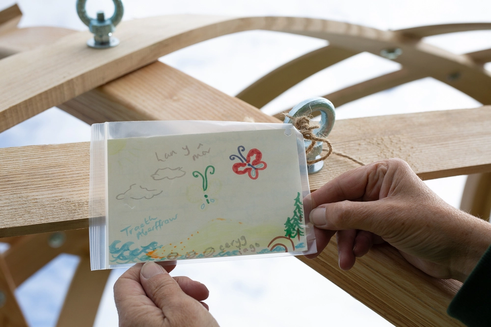 Back of postcard by , age 