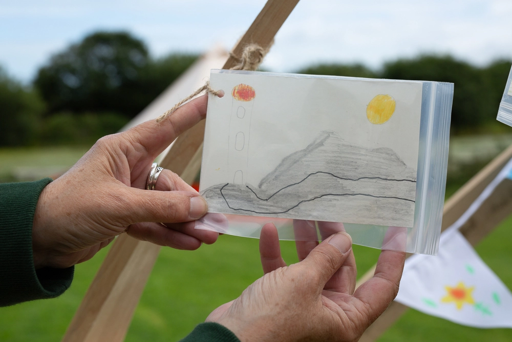 Front of postcard by , age 