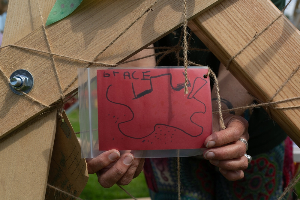 Front of postcard by , age 