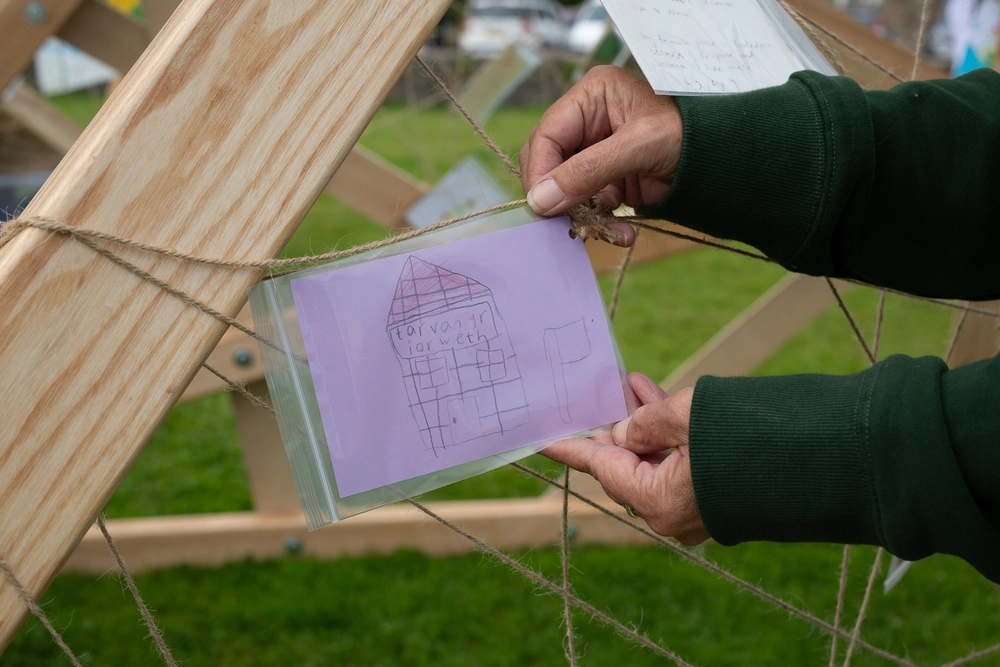 Front of postcard by , age 