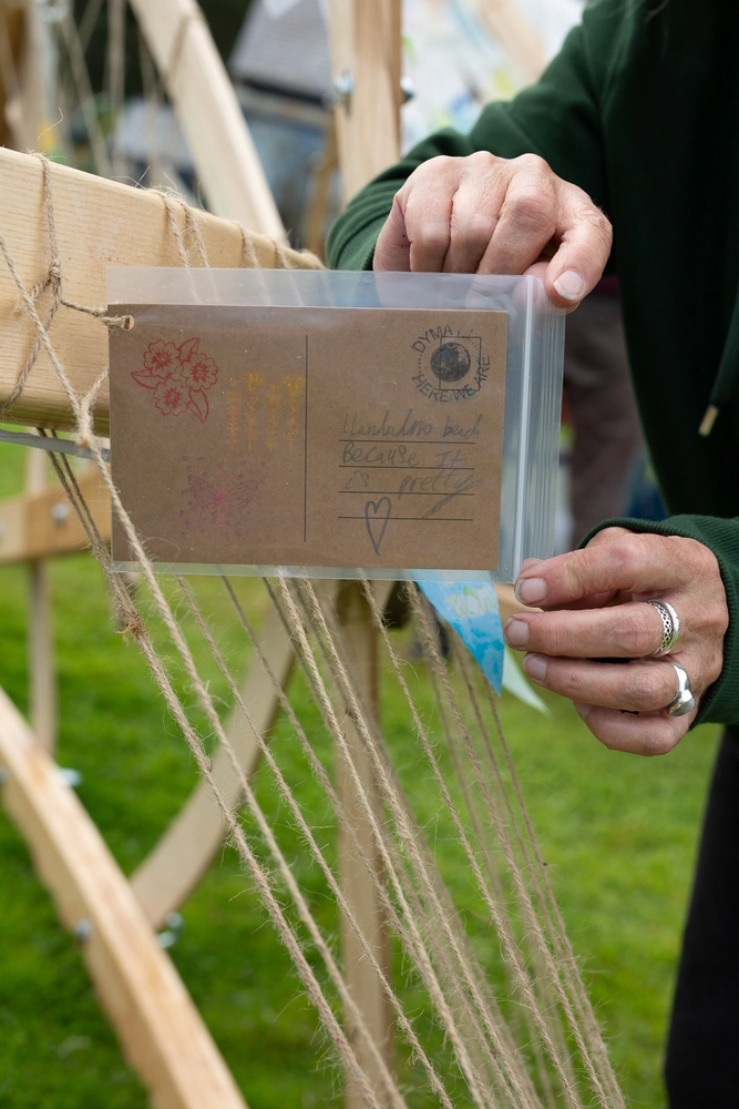 Back of postcard by , age 