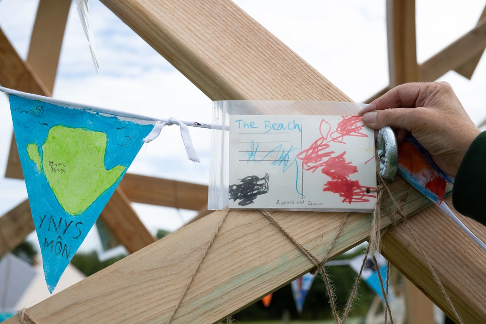 Back of postcard by , age 