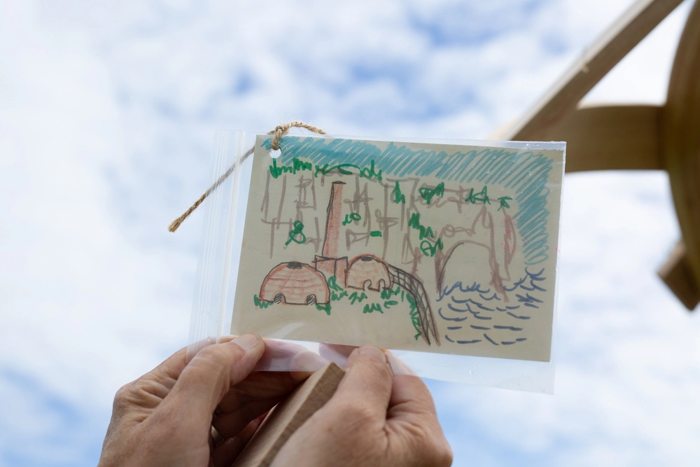 Front of postcard by , age 