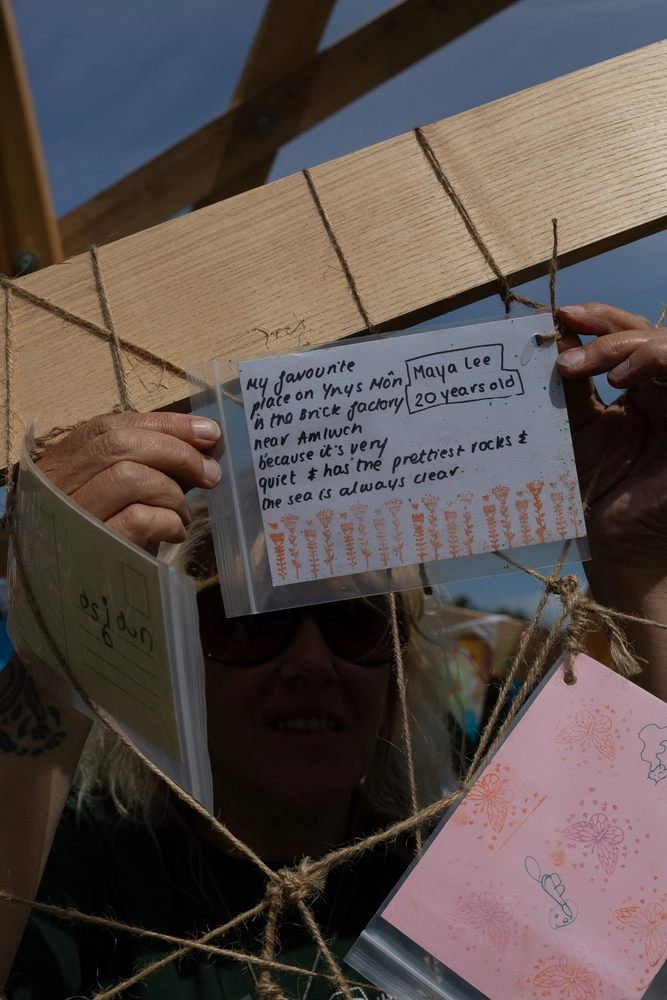 Back of postcard by , age 