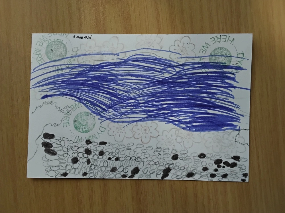 Front of postcard by , age 