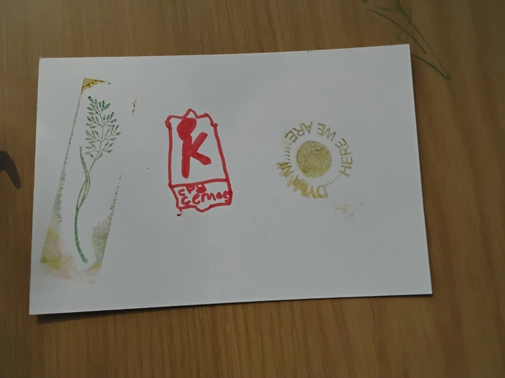 Front of postcard by , age 