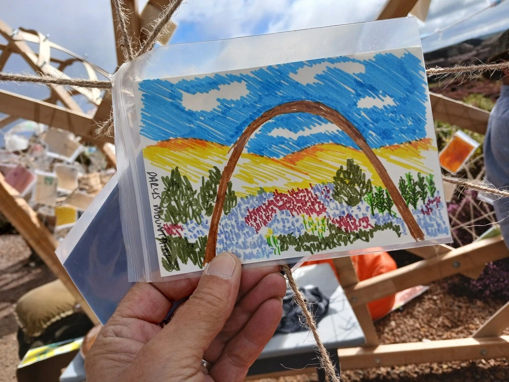 Front of postcard by , age 