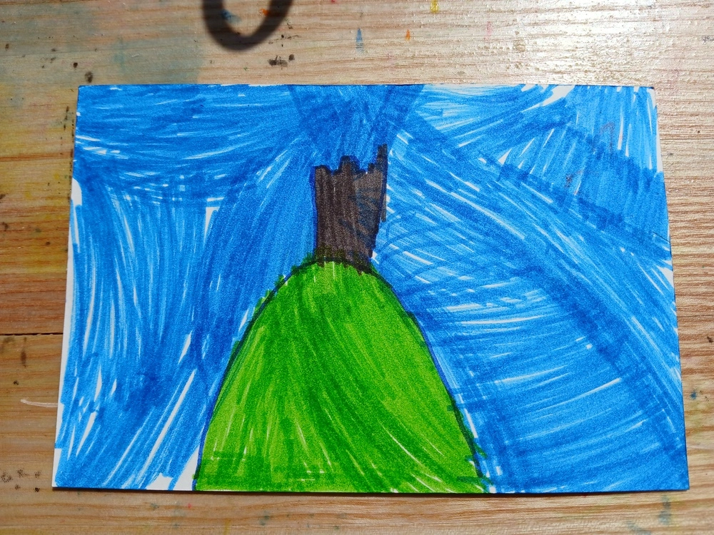 Front of postcard by , age 