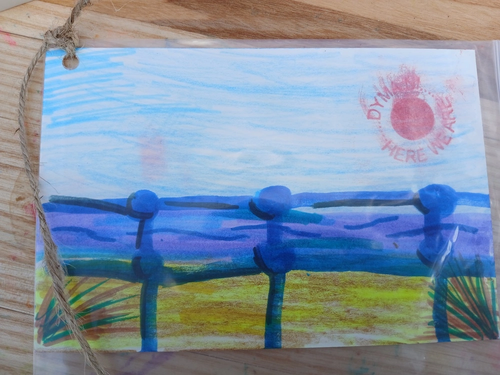 Front of postcard by , age 