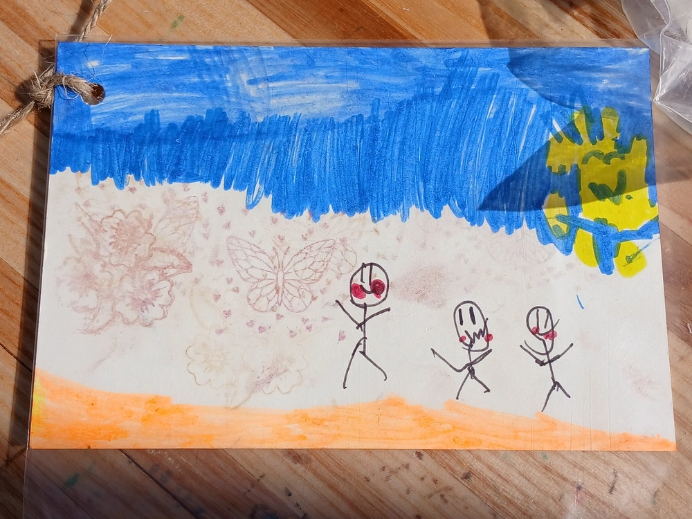 Front of postcard by , age 