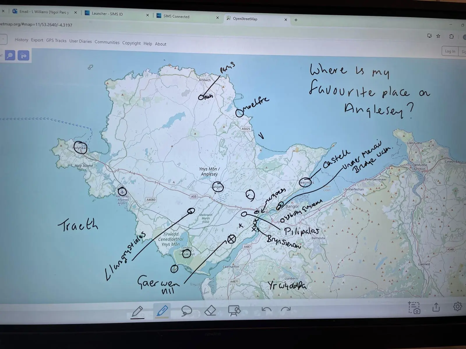 Map of favourite places